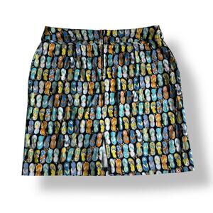 Vintage Y2K Flip Flip Print Mini Skirt Good‎ Clothes Size 12 Beachcore Novelty